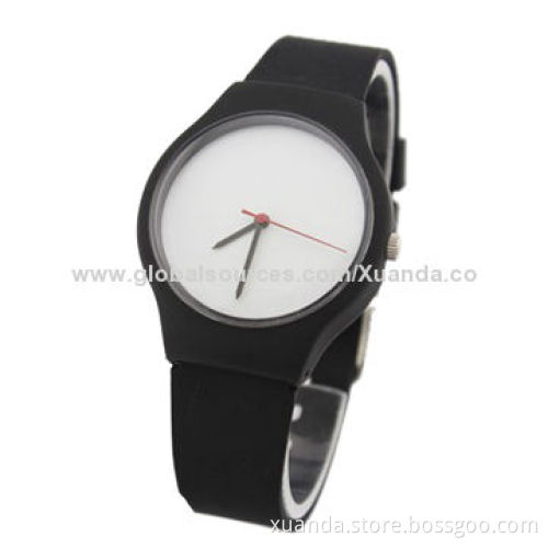 Promotional watches, 3ATM waterproof silicone band plastic case any color is accept MOG is small